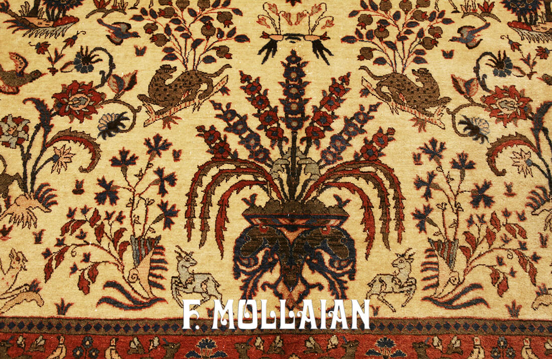 Semi-Antique Persian Qum Old Carpet n°:60903231
